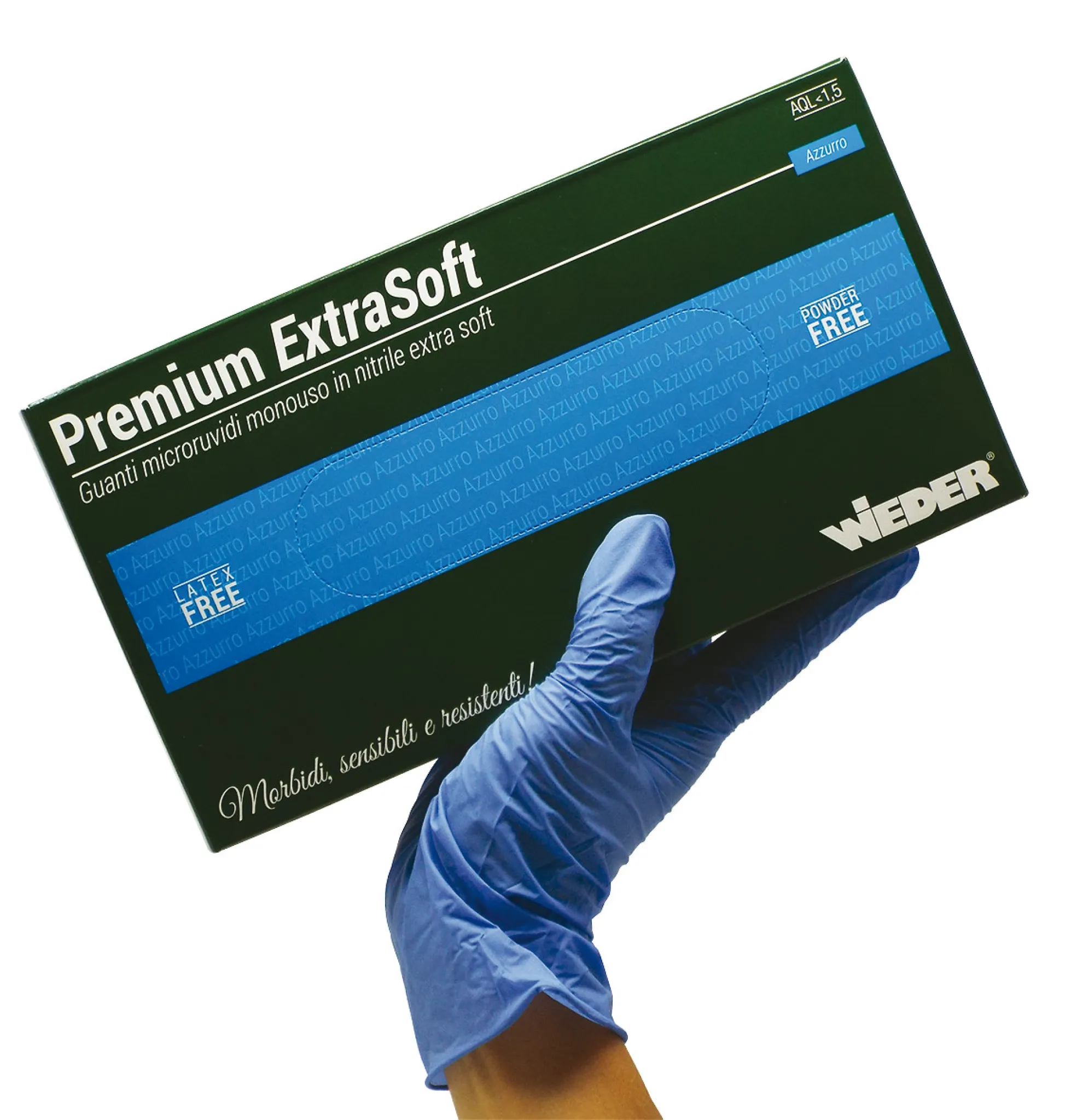 AJSIA Disposable Nitrile Soft Blue Pack of 100 Size Medium