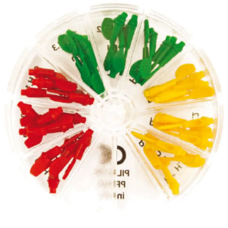 50 Pilastri Angolati Anatomici In Plastica Per Uso Odontoiatrico – 25°, 4mm